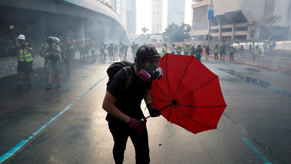 Протестующий из Гонконга