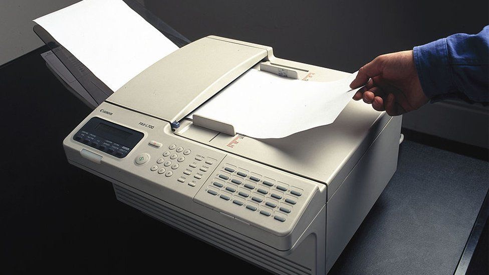 A 1980s fax machine