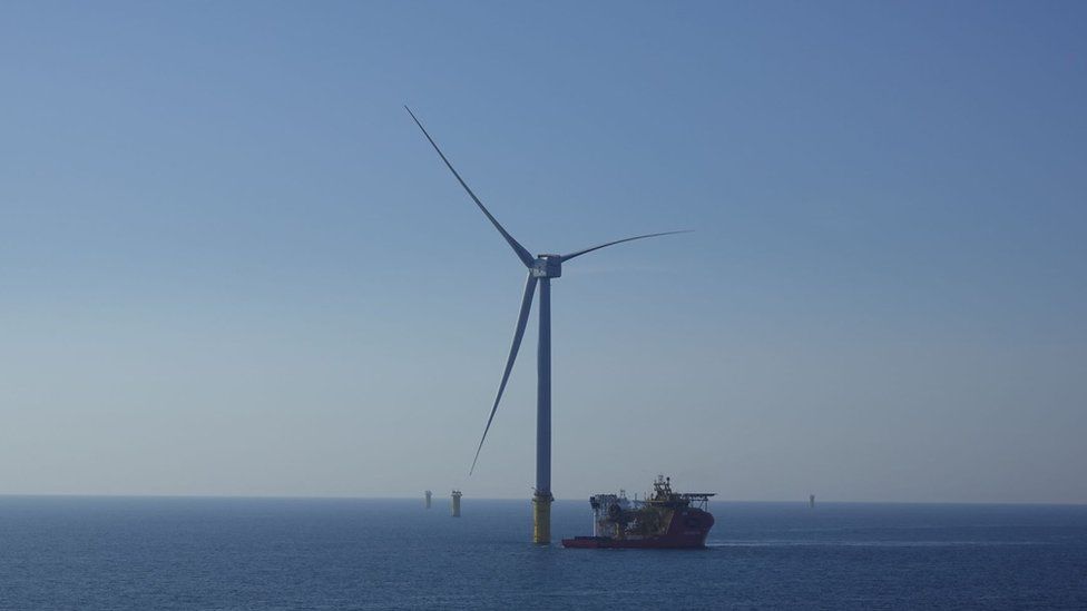 The first of 277 turbines is up and running at Dogger Bank wind farm
