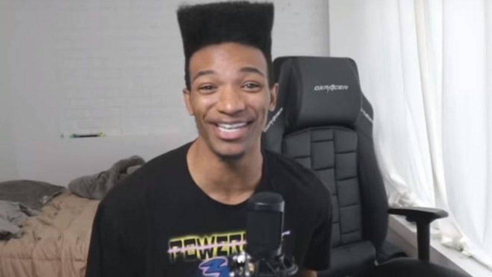 YouTuber Etika, also known as Desmond Amofah, in his home