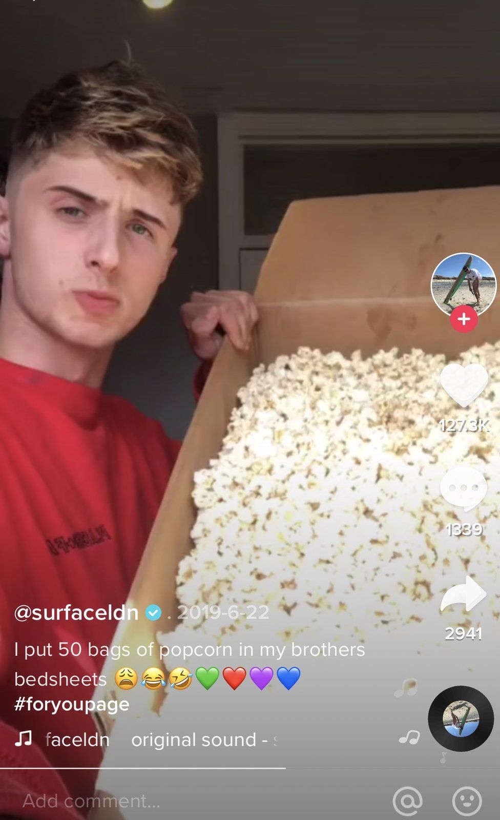 Popcorn prank