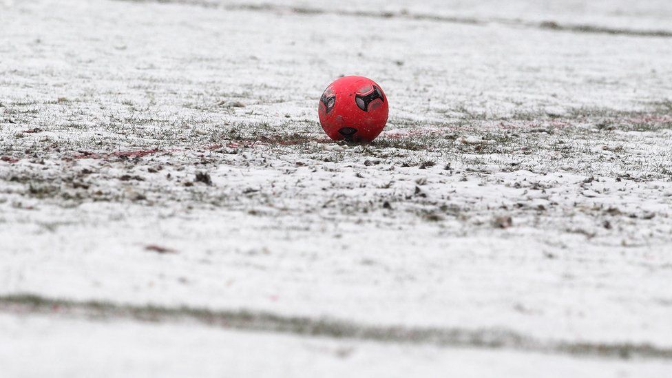 Fozen football pitch