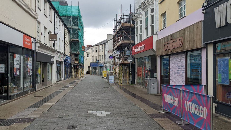 Streets in Bangor were empty on Monday
