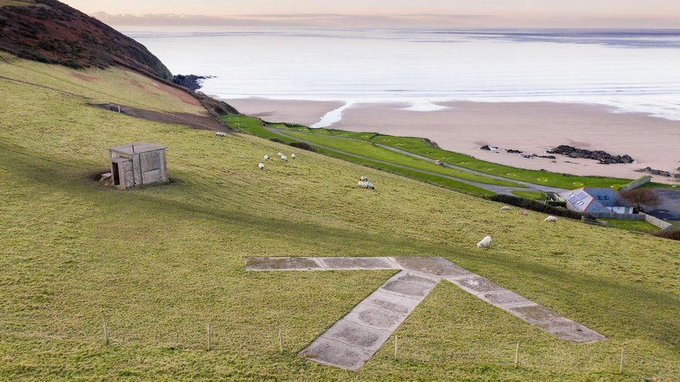 A World War Two bombing range target indicator and observation post in Devon