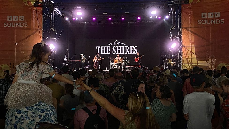 The Shires on the BBC Sounds stage at Latitude