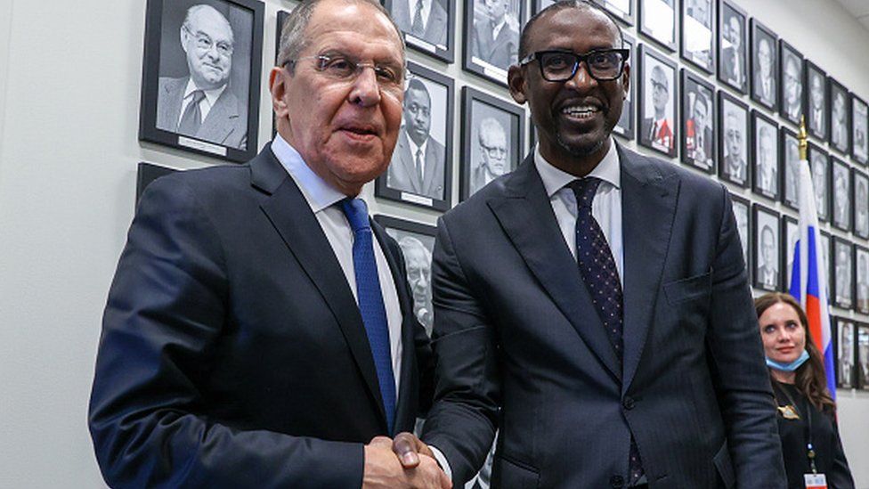 Russian Foreign Minister Sergei Lavrov and Malian Foreign Minister Abdoulaye Diop