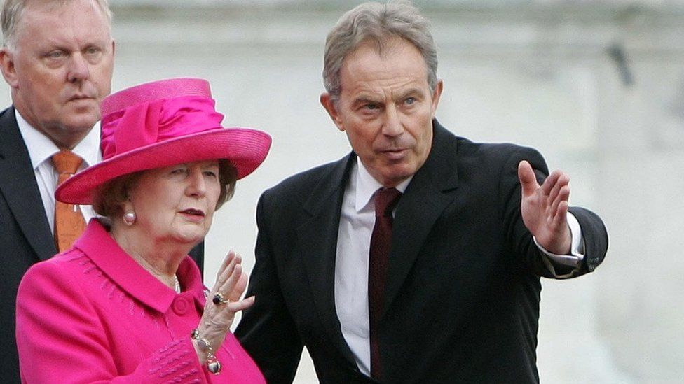 Baroness Thatcher and Sir Tony Blair