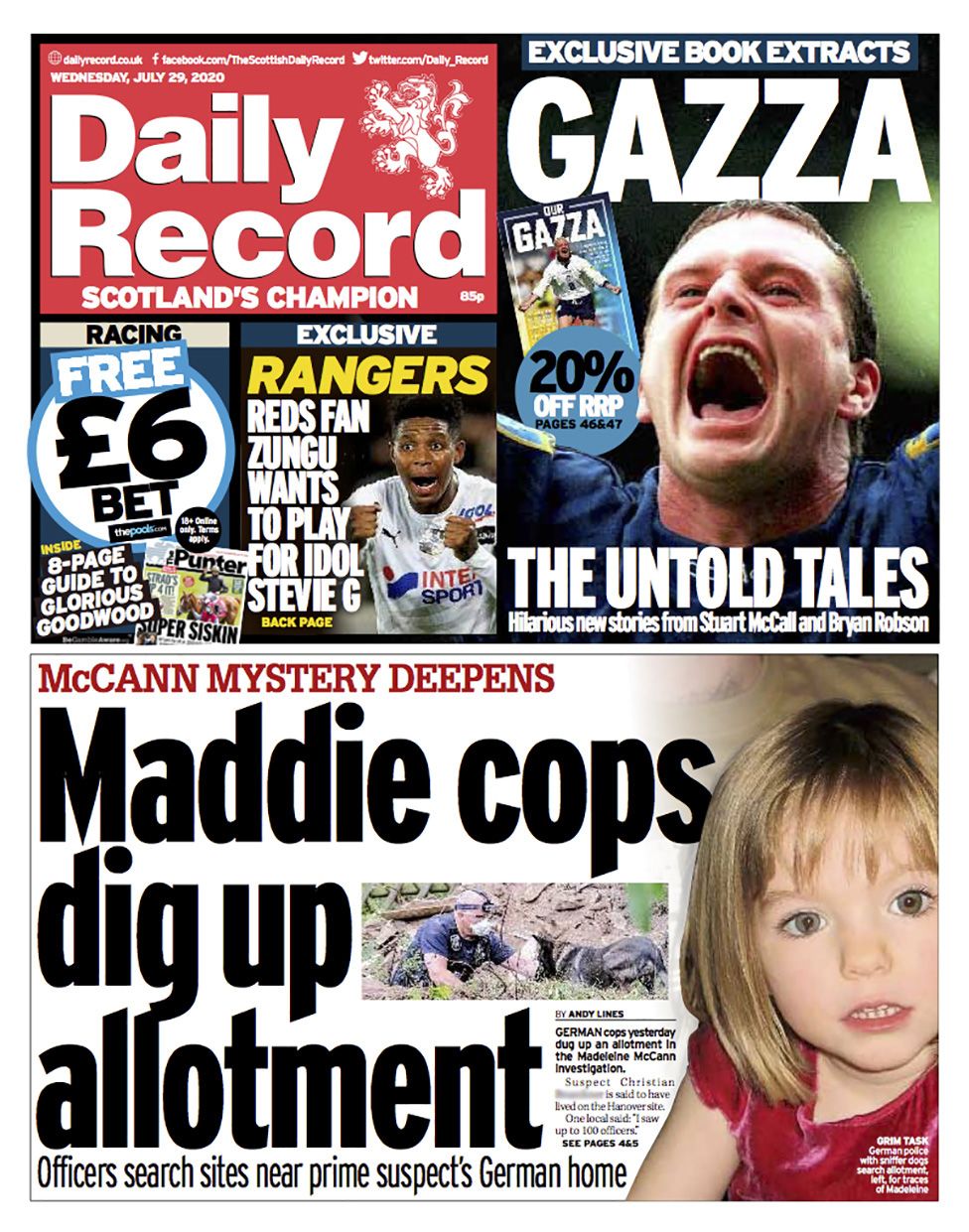 Scotland's papers: Madeleine police search and 'second warning - BBC