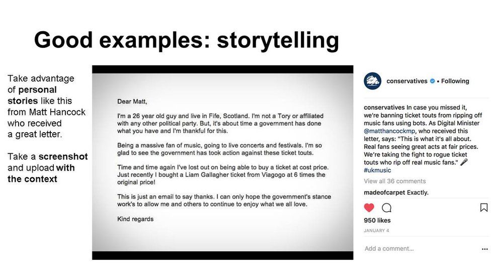 Slide: "good examples: storytelling"