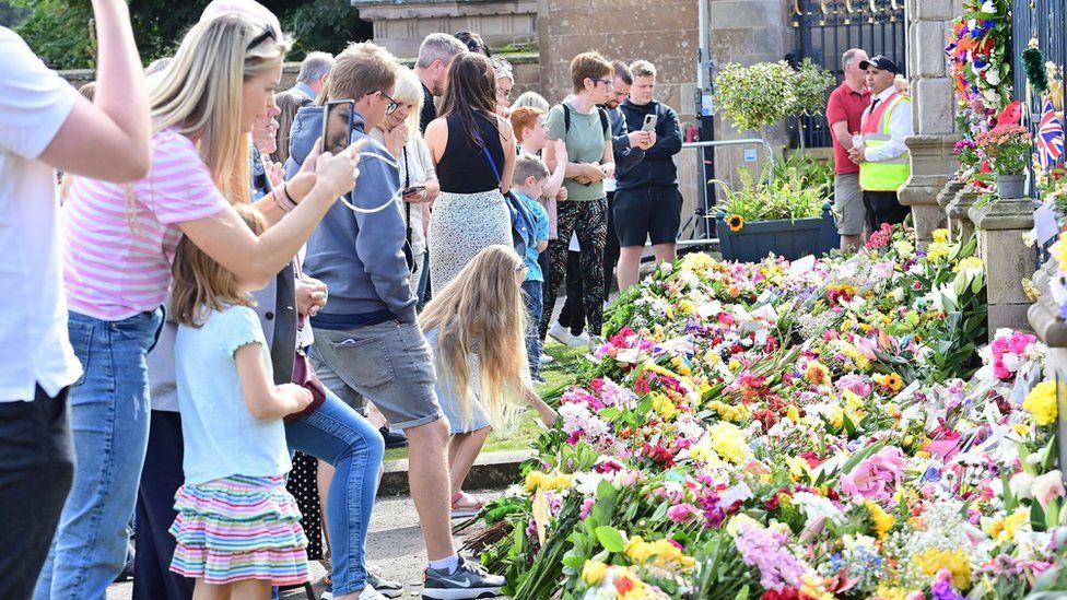 People pay respect at Hillsborough Castle