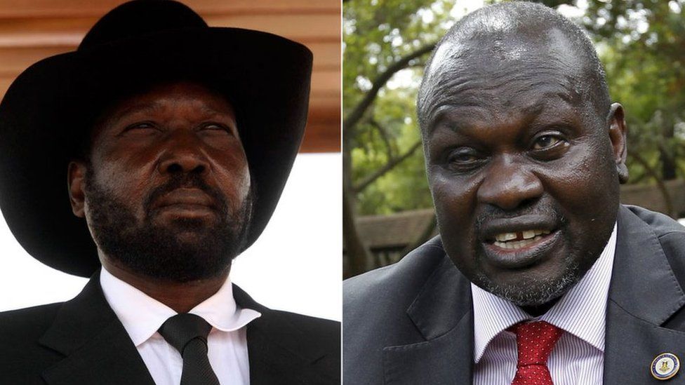 South Sudan's president, Salva Kiir, and rebel leader Riek Machar