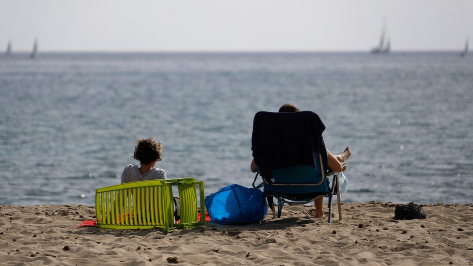 People on a beach in Mallorca