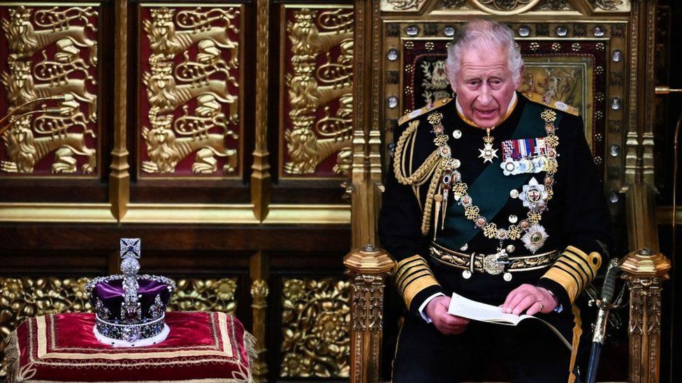 Prince Charles delivering the Queen's Speech on 10 May