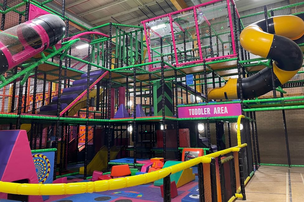 Slides and ramps in new soft play area