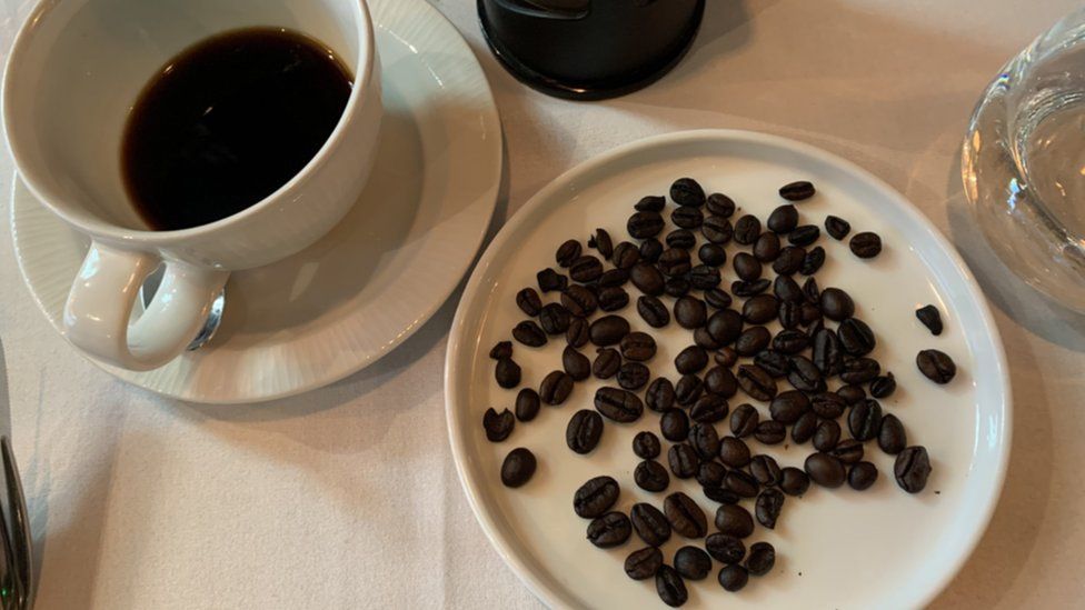 A mixture of arabica and liberica coffee beans