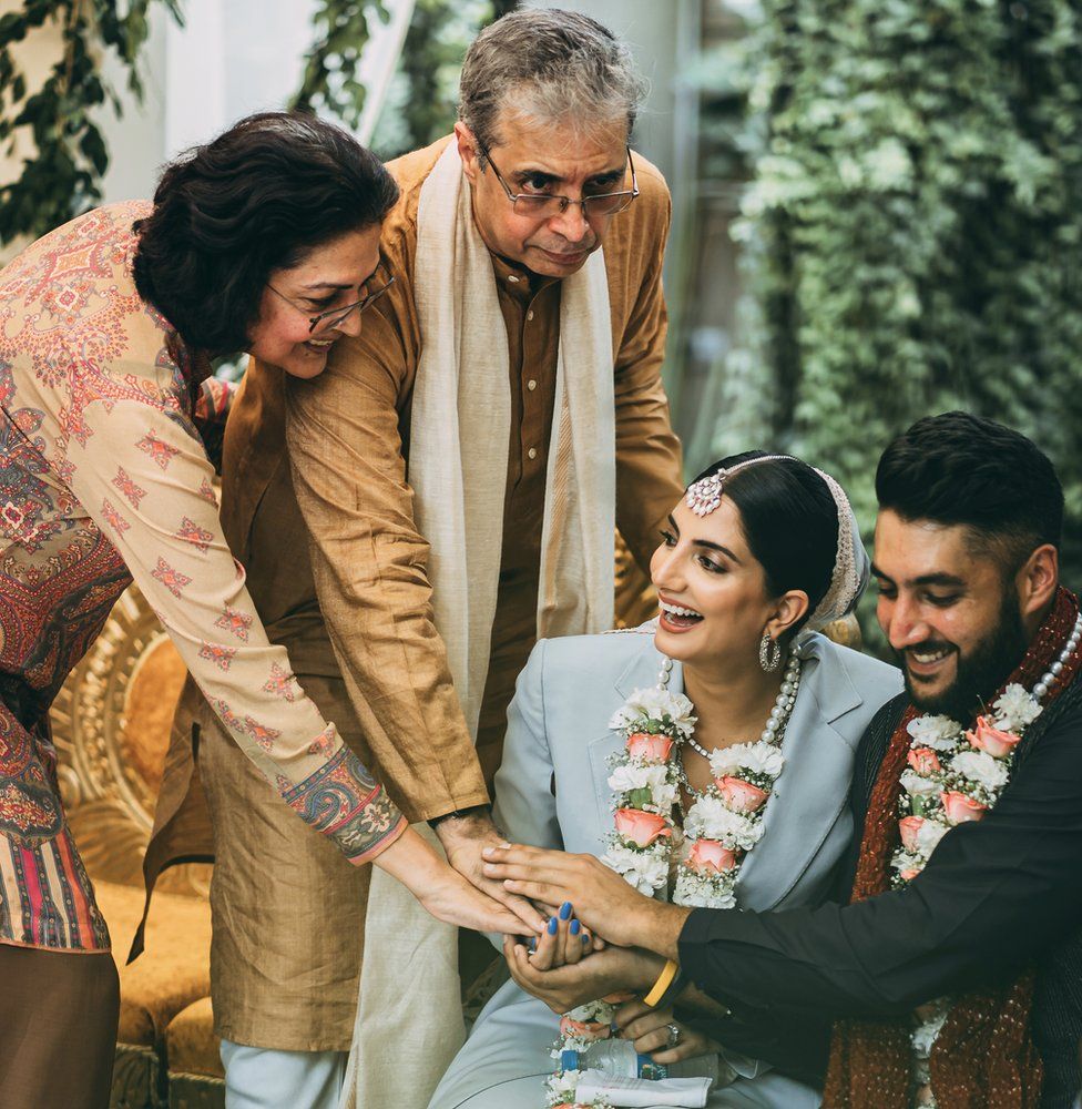 Sanjana Rishi and Dhruv Mahajan at their wedding
