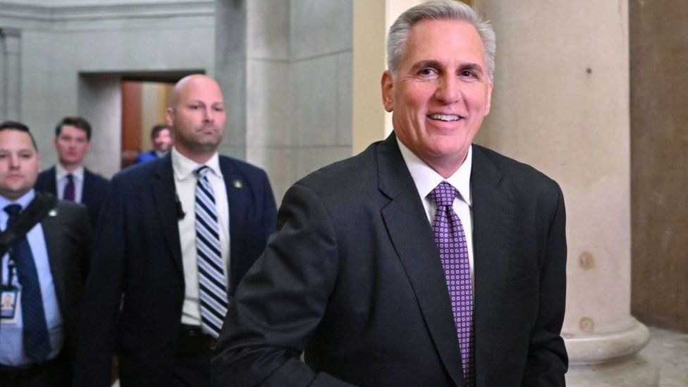 US House Speaker Kevin McCarthy at the US Capitol on 31 May 2023
