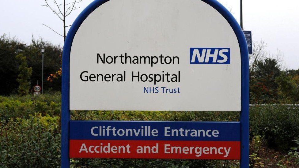 Northampton General Hospital sign for Cliftonville Entrance and Accident and Emergency