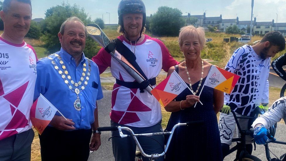 Queen's Baton Relay travels through Staffordshire and Shropshire BBC News