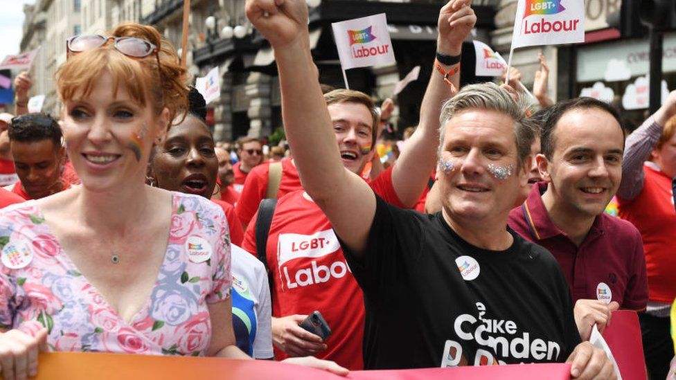 Angela Rayner and Keir Starmer at Pride in London 2022