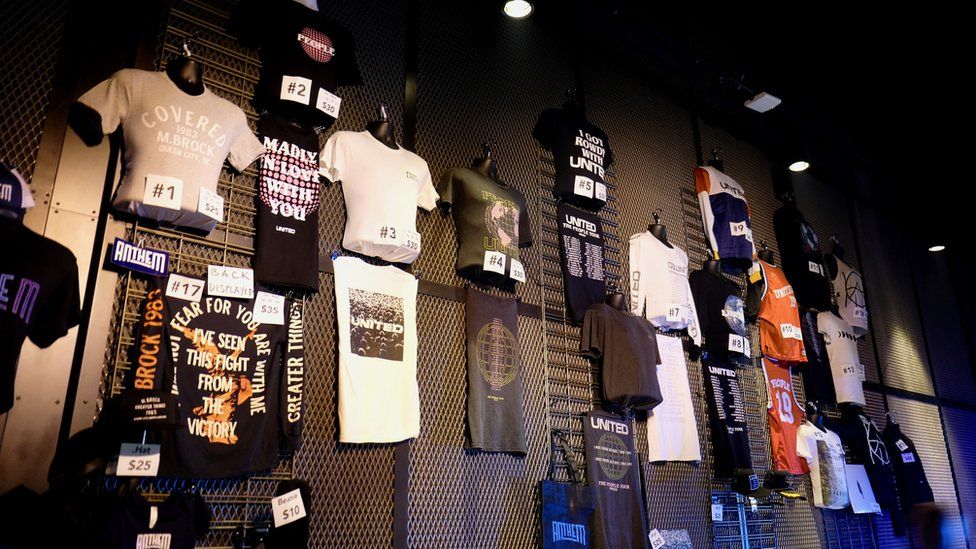 Hillsong and Mack Brock merchandise on sale at The Anthem