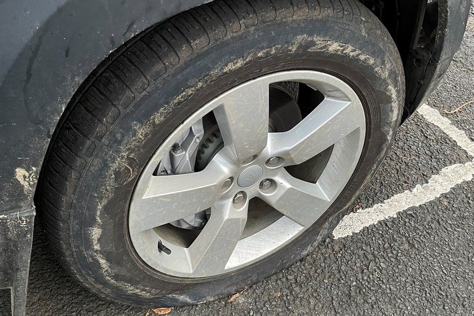 deflated tyre