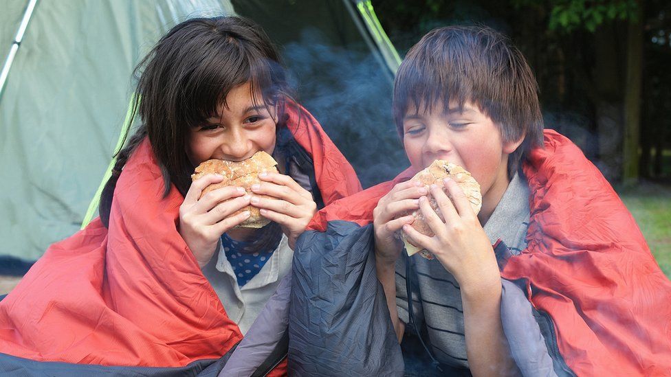 Children camping