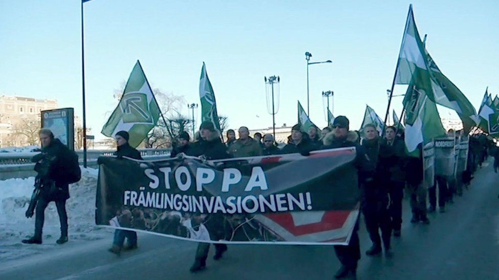 Swedish neo-Nazis rally in Stockholm