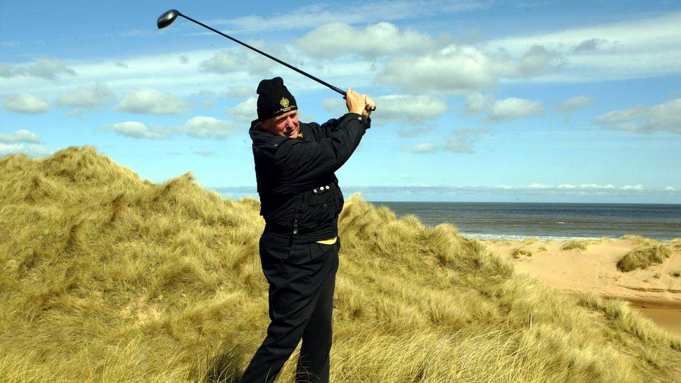 Donald Trump at Aberdeenshire dunes