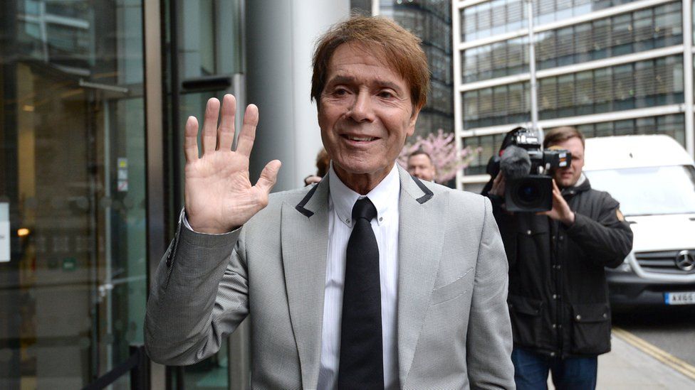 Cliff Richard arriving at the Rolls Building in London on 24 April 2018