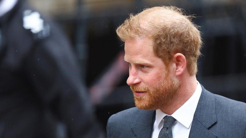 The Duke of Sussex outside the High Court on 28 March