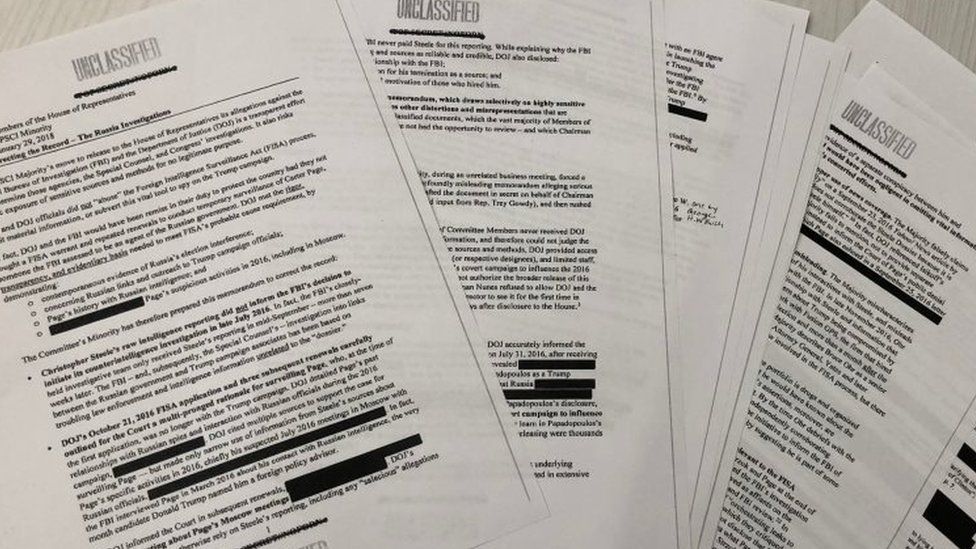 Trump-Russia: Democrats defend Russia inquiry in memo - BBC News