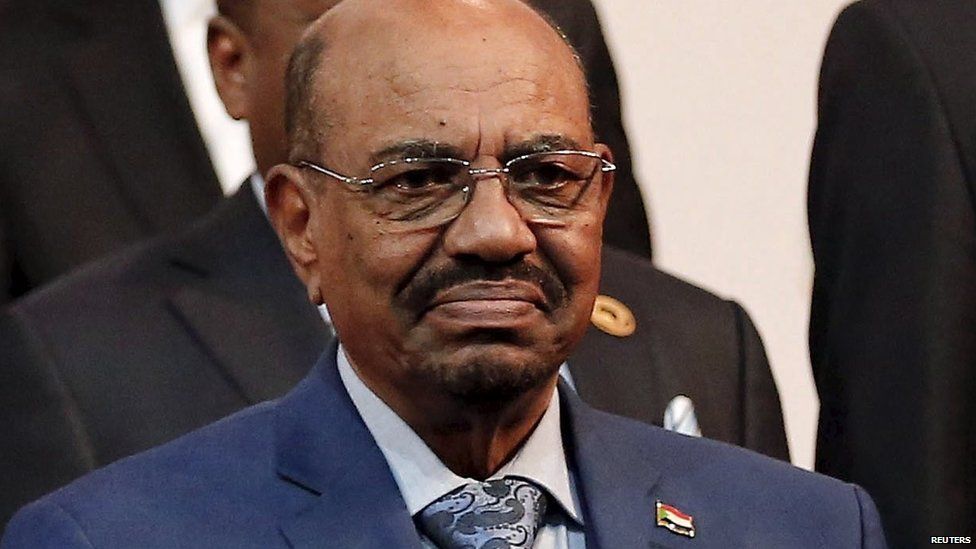 Sudan's President Omar al-Bashir while in South Africa