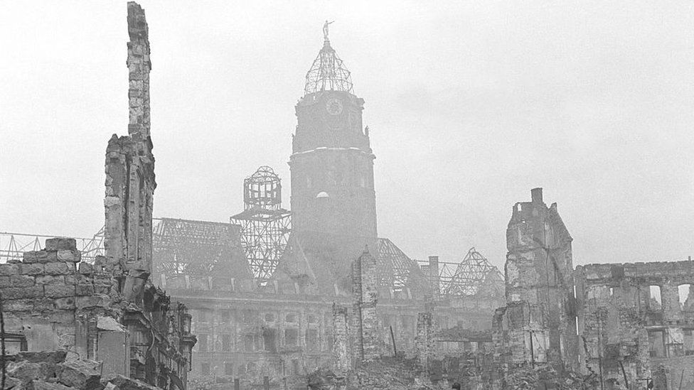 Dresden after the bombing in 1945