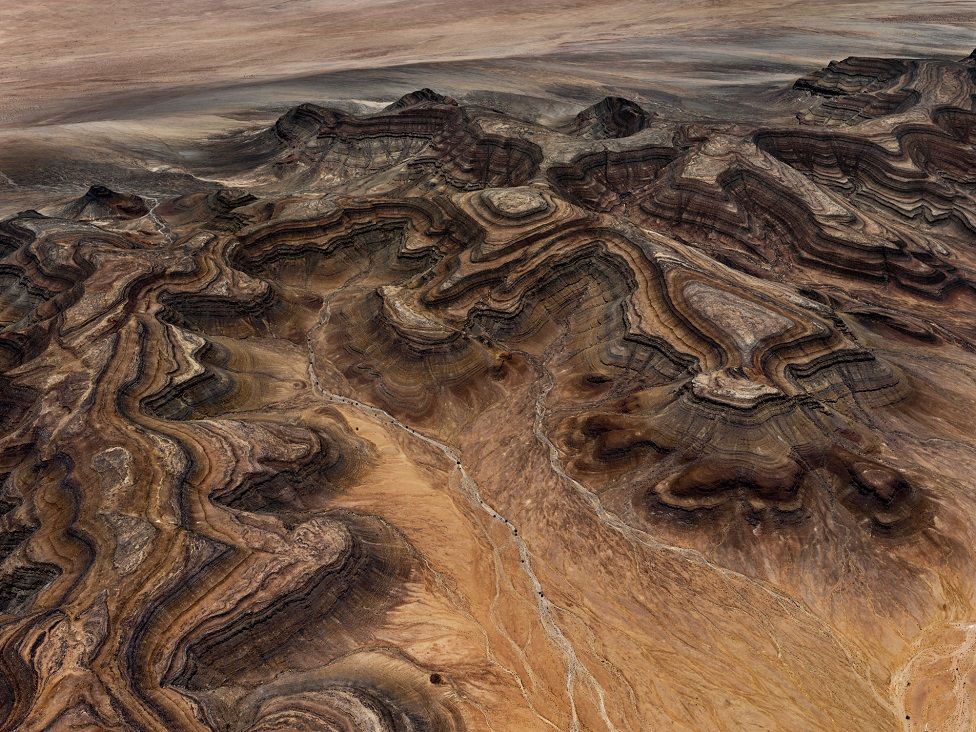 Desert mountains as seen from above