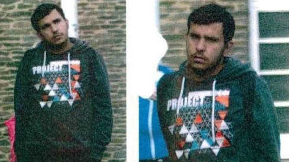 Pictures of a person believed to be Jaber al-Bakr released by German police