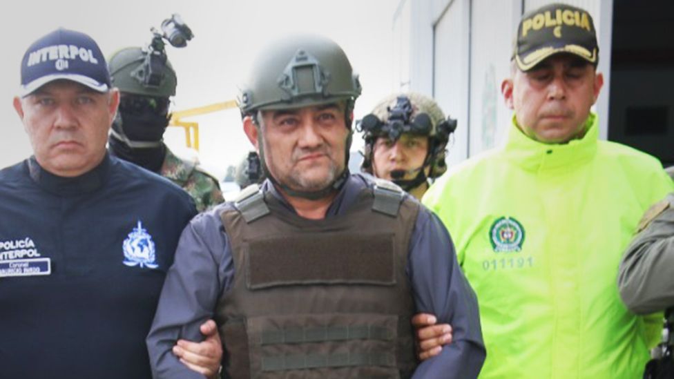 Dairo Antonio Usuga, alias Otoniel, leader of drug trafficking group captured in October 2021 was extradited to the US, in Bogota, Colombia on May 04, 2022.