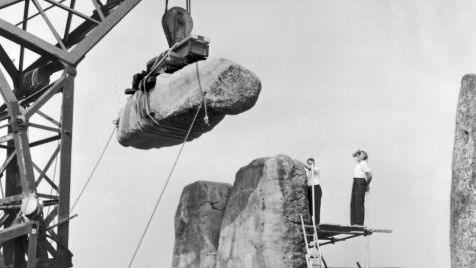 Stonehenge repairs in the 1950s