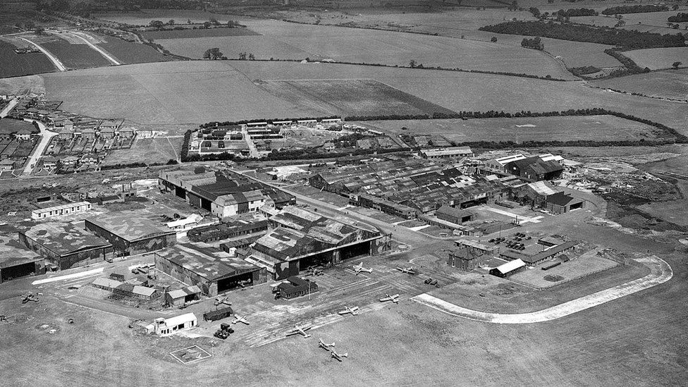 Luton Airport in Camouflage during World War Two