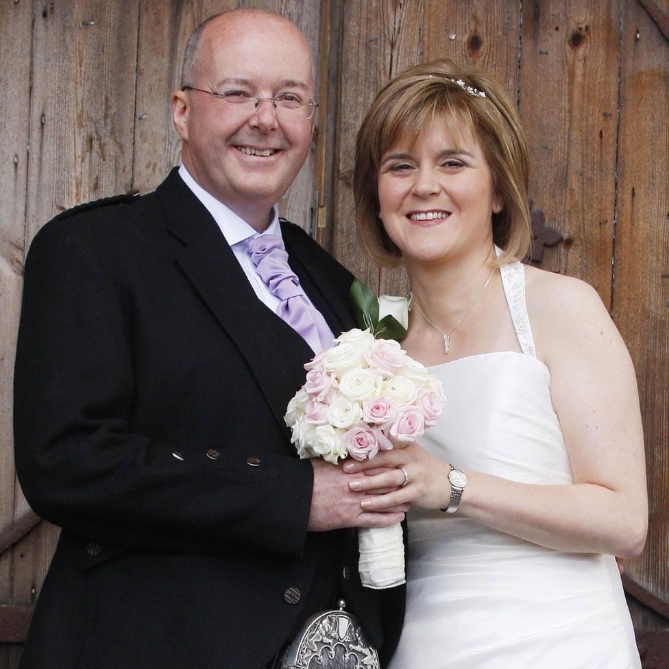 Peter Murell and Nicola Sturgeon on their wedding day