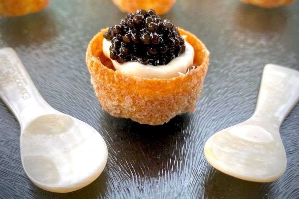 Exmoor Caviar on a canapé