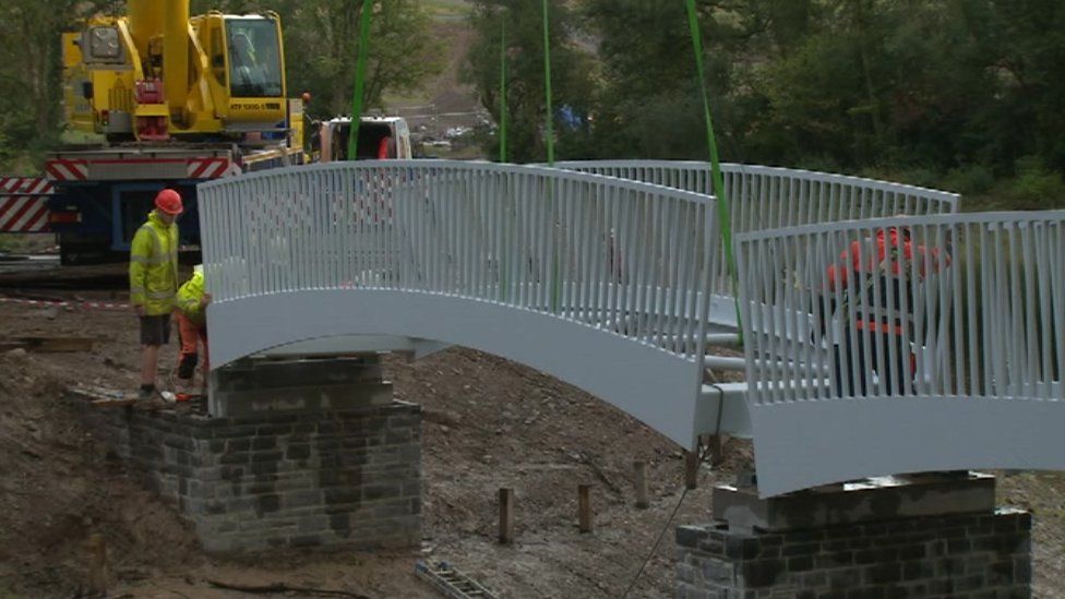 Bridge being put in place