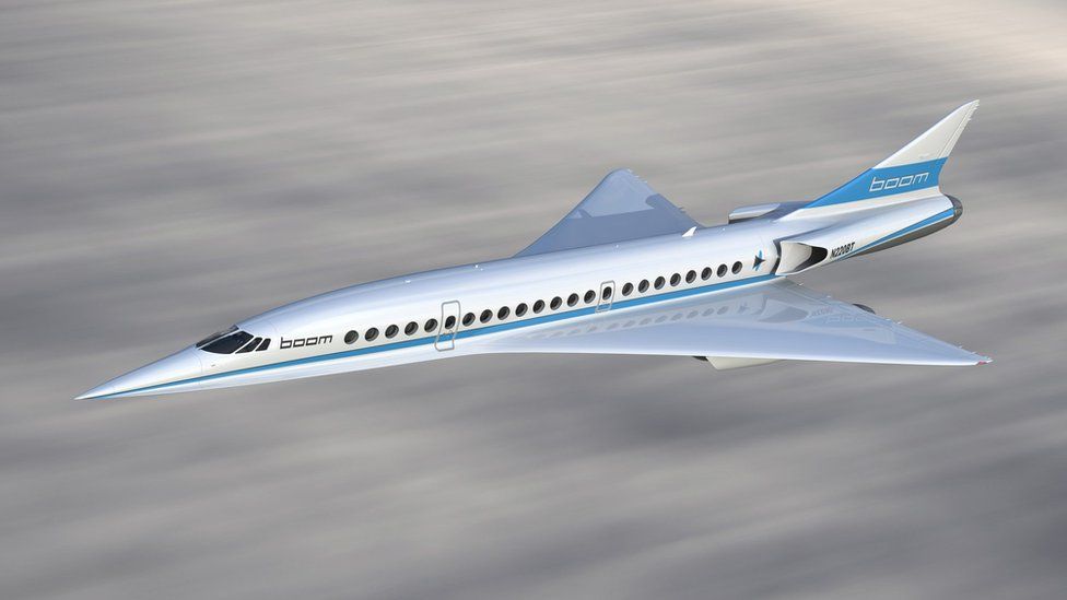 An artist's rendition of Boom Supersonic's planned airliner