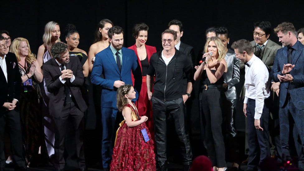 Avengers cast on-stage