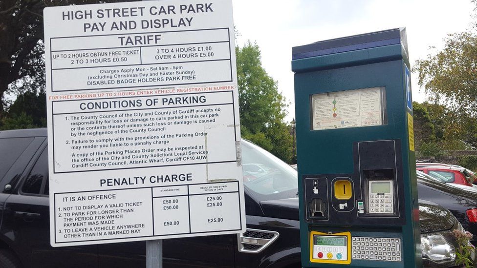 Car parking meter in Cardiff