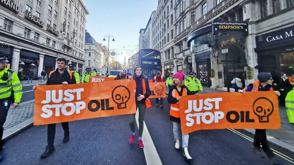 Just Stop Oil of protesters blocking traffic in November 2022