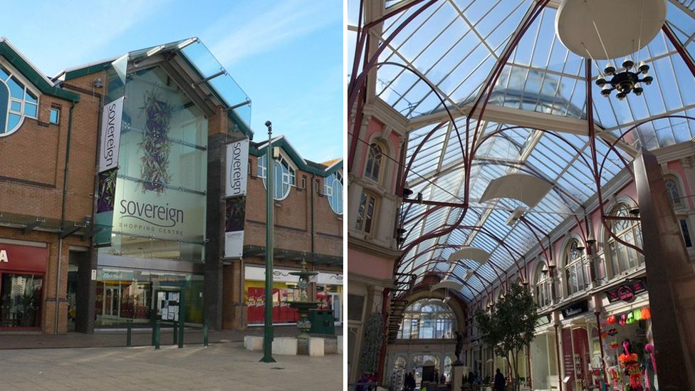 Sovereign Centre and Royal Arcade in Boscombe