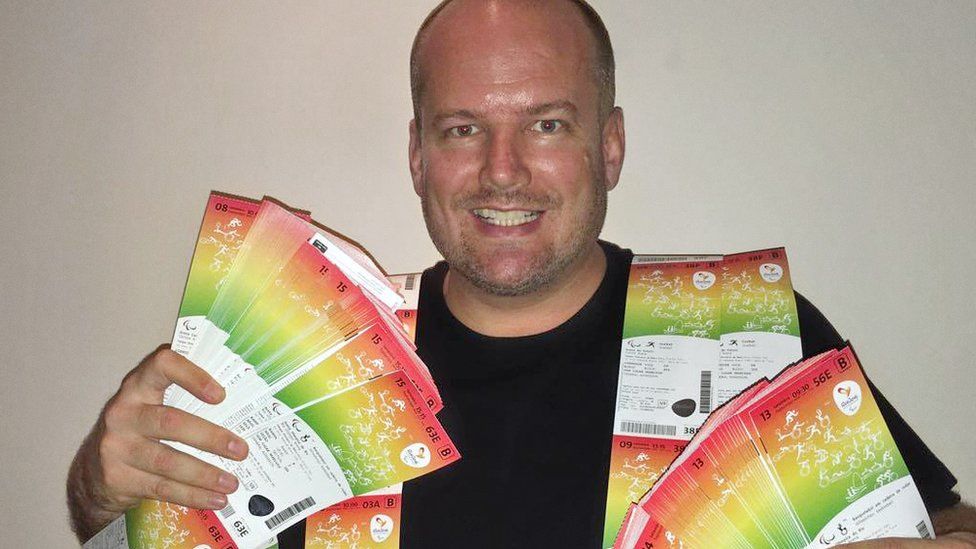 Richard Laver with Paralympic tickets