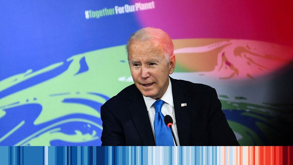 US President Joe Biden speaks during a meeting at the World Leaders' Summit of the COP26 UN Climate Change Conference in Glasgow, Scotland, on 2 November 2021