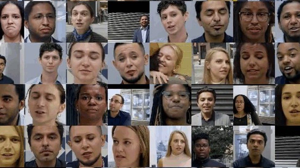 A montage of actors' faces